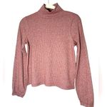 Madewell Heathered Rose Bubble-Sleeve Swing Turtleneck Sz Medium Photo 0