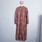 ZARA  Bohemian Paisley Side Slit V-Neck Long Sleeve Maxi Dress Photo 10