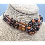 None Orange & Amber Color Choker Necklace 18" Adjustable Fall Hippie Witchy Photo 4