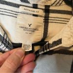 American Eagle Outfitters Plaid Button Down Flannel Shirt - Black and White Photo 3