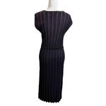Marine layer Penny Lurex Pleated Midi Dress Women’s Size Medium Black Tie Waist Photo 7