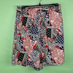 Vintage Roo Crossing Paisley Boho Shorts Pull On size small Red Photo 3