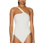 LE ORE One Shoulder Bodysuit in Canvas XSmall New Womens One Shoulder Tank Top White Size XS Photo 0