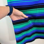 Amanda Uprichard ✨  Women’s Purple Green Black Striped Shirt Dress P Photo 4