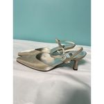 Stuart Weitzman  Glistening Pointed Toe Ankle Strap‎ Heels Beige Size 7.5M S-256 Photo 5