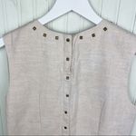 Cynthia Rowley Women's Sleeveless Linen Cotton Shift Dress Beige Studded Size 2 Photo 4