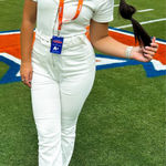 Day + Moon Women's white denim pants jumpsuit Photo 0