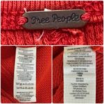 Free People  Thermal Ski Lodge Top Orange Waffle Knit Crochet Cuffs Size Sz SP Photo 11