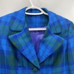 Vintage Al Jean wool plaid fitted blazer 80s Office casual academia size S Photo 3