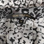 Kobi Halperin Silk Leopard Animal Print Button Up Top Blouse Gray Size Medium Photo 5