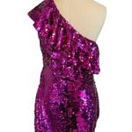 Leith Sequin Ruffle One-Shoulder Sheath Dress Photo 2