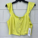 Hurley Yellow Window Pane Crop Top Size Large Photo 1