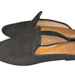 Frye Black Gwen Perforated Suede Flat Mules Slides Slip On Shoes size 6.5 Photo 2