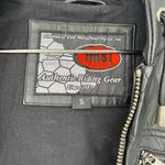 First Classics Black Leather Quilted Hooded Biker Jacket Photo 2