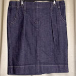 Ann Taylor  Loft Women's Dark Wash Blue Denim Wide Hem Skirt Size 14 NEW! Photo 0