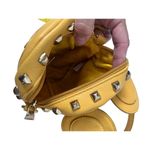 Ear Accent Novelty Shoulder Bag large stud accents bright yellow faux leather pu Yellow Photo 2