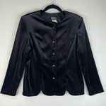 Whirlaway Frocks Black Velvet Button Blazer Petite Size 12 Vintage Short Sleeve Photo 0