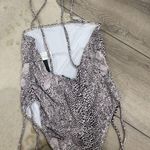 Nasty Gal  snake print one piece square neck rouch side bathing suit Photo 2