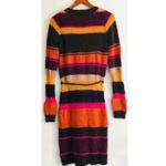 H&M  Long Cardigan XS NWT Wool Striped Belted Tunic Colorful Striped Cozy Warm Photo 5