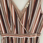 Miami ‎ Jumpsuit Cotton Tie Waist Multi Color Striped Medium Photo 4