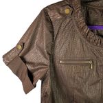 Chico's Zenergy by  Women's Jacket Size 1 Brown Short Sleeve Full Zip Moto‎ Photo 1
