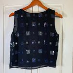 Carol Anderson Collection Sequin Tank Top Small Black USA Party Retro Y2K Party Photo 2