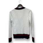 U.S. Polo Assn. Womens Off-White Cardigan Large Preppy Academia Crest Horse Girl Photo 1