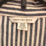 American Eagle Linen Blend Stripe Shirt Dress Blue White Small Petite Photo 3