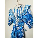 Farm Rio  Blue Floral Pattern Full of Flowers Tapered Fit Jumpsuit Size XS Photo 11