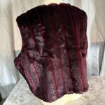 Source Unknown Faux fur vest woman’s 3X, burgundy Photo 8