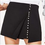 ZARA  Mini Skort Skirt Black Pearl Accents Size Small High Rise Womens Photo 0