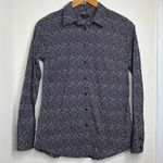 Ann Taylor  Dark Blue & Speckled Button Down Dress Shirt Women’s Size 6 Cotton Photo 1