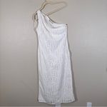 ZARA White Eyelet On Shoulder Midi Dress Womens M Bridal Classic Photo 5
