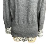 Brochu Walker Layered Wool Cashmere Sweater Dark Charccoal Leopard Print Size XS Photo 4