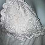 Free People  Dress Medium Maxi Long Aline White Crochet Smocked Halter Top Photo 1