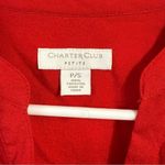 Charter Club Red Relaxed Blouse with Mandarin Collar Photo 2