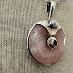 Sterling Silver Rose Quartz, Pearl & Garnet Pendant Necklace Pink Photo 5