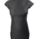 ZARA Women's Black Mock Neck Short Cap Sleeve Mini Fitted Bodycon Dress Size S Photo 0