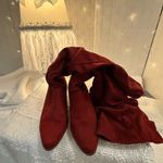 Elegant Red Over the Knee Boots Size 6 Photo 1