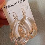 Francesca’s Acrylic Resin Dried Floral Flower Tear Drop Earrings Photo 0