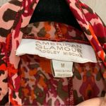 Badgley Mischka American Glamour Red Leopard Print Long Duster Cardigan Photo 1