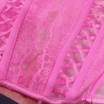 Victoria's Secret Victoria secret wicked lace up corset top w/garters SIZE small baby pink Photo 9