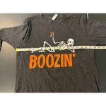 Bella Canvas  Boozin' Skeleton Halloween Long Sleeve T-Shirt Gray Fun Adult Photo 3