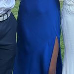 Dillard's Blue Silk Midi Dress Dillard Photo 1