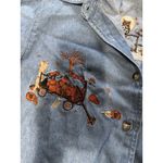 Christopher & Banks Christopher‎ & Banks Women Sz Large Button Down Denim Shirt Embroidered Fall VTG Photo 6