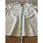 Context Petite Silk Blouse PS Pearl Ivory w Blush Sheen Embroidered Top White Size 4P Photo 6