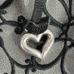 Brighton Valencia Purse Shoulder Bag Satchel Metallic Silver Black Photo 6