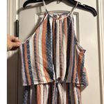 Speechless Pant Suit Jumper Womens Small Juniors Multi Stripe Halter Photo 1