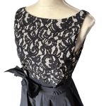 Ralph Lauren Lauren Black Lace Midi A-Lie Taffeta Skirt Dress Sleeveless Photo 3