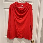 Saint Tropez West Saint‎ Tropez West Red Orange Cowl Neck Long Sleeve Top Women’s Size Large Photo 0